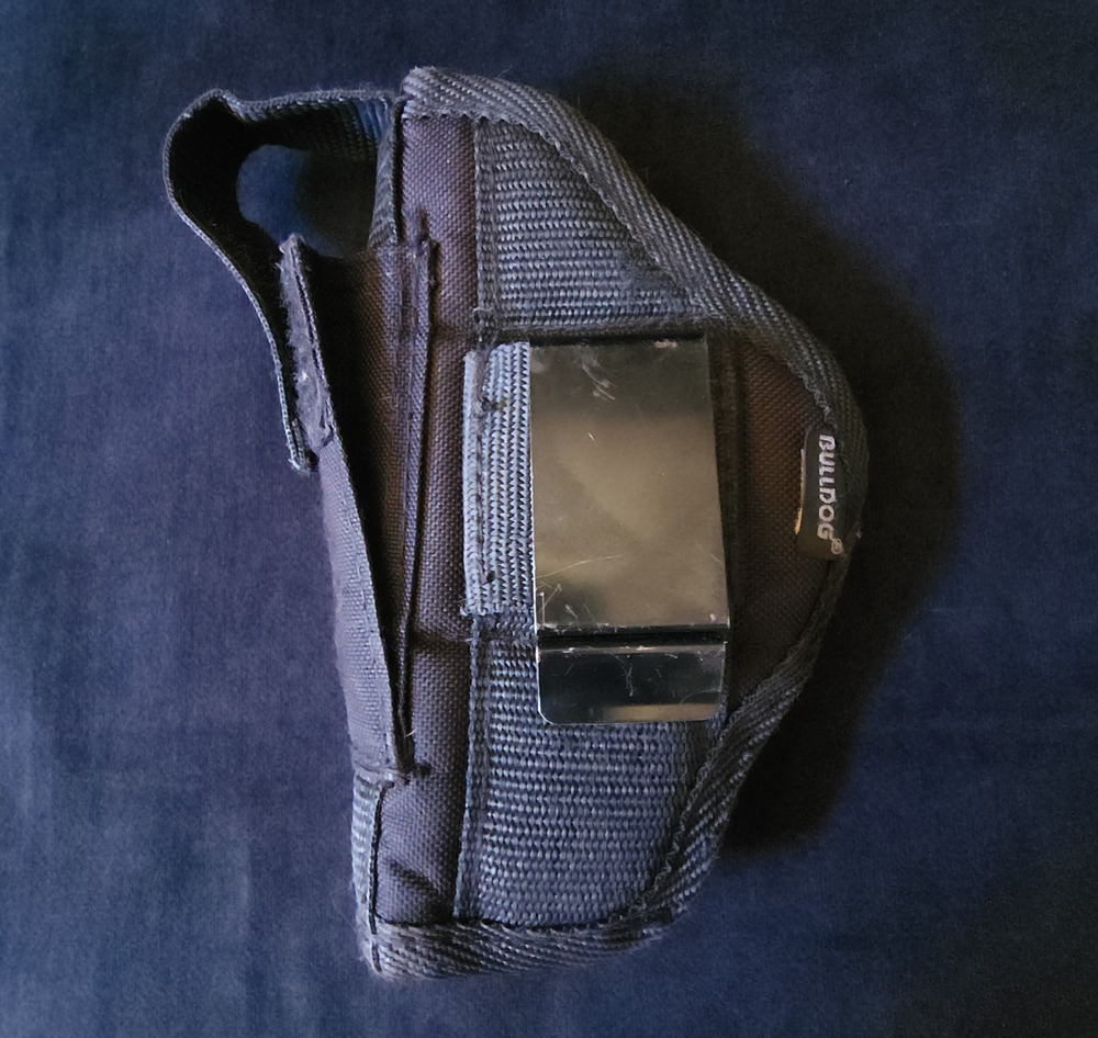 Clip On Universal Holster w/ Mag Holder Ambidextrous Double Sided Belt Black